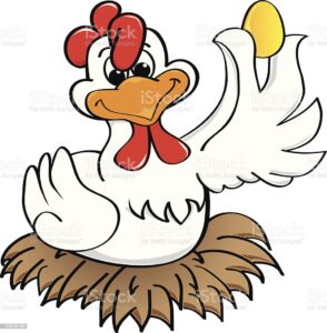 Em uma fazenda, vivia uma galinha especial. Todos os dias, ela punha um ovo de ouro. O fazendeiro ficou muito rico com os ovos valiosos da galinha.